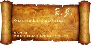 Ruzsicska Jusztina névjegykártya