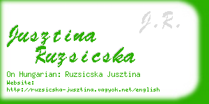 jusztina ruzsicska business card